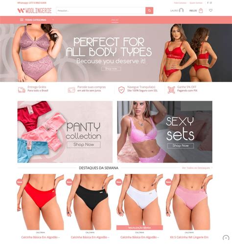 Loja Pronta Para E Commerce De Lingerie Feminina Woozen Temas Para Lojas Virtuais P Ginas