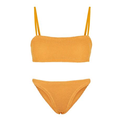 Hunza G Gigi Orange Seersucker Bikini Editorialist