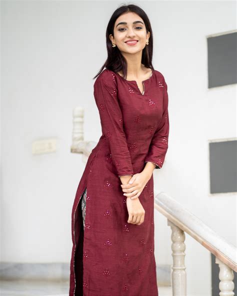 Maroon Embroidered Kurta With Patola Pants Set Of Two By The Weave Story The Secret Label