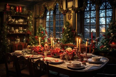 Premium Photo Beautiful Christmas Diner Table