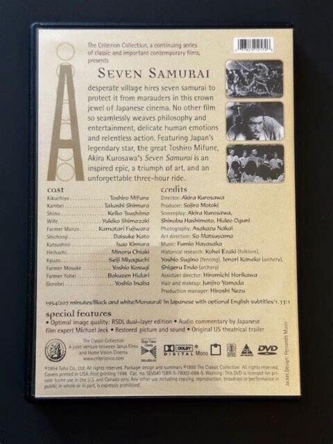 Seven Samurai The Criterion Collection DVD Akira Kurosawa NM EBay