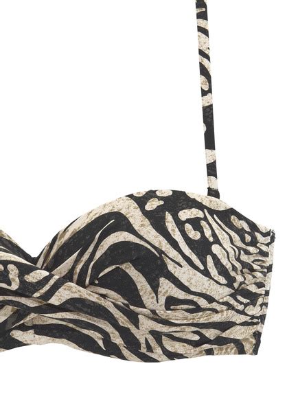 Bruno Banani Bügel Bandeau Bikini Esa braun bedruckt Cup A