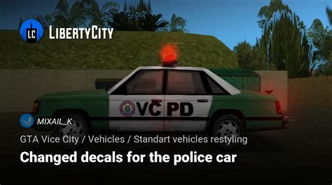 Changed decals for a police car for GTA Vice City