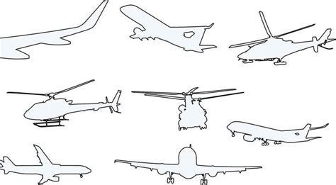 Aircraft Outline Vector Art, Icons, and Graphics for Free Download