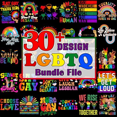 Gay Pride Png Bundle 30 LGBT Png Bundle Pride Month LGBT Design Rainbow Png Lgbtq Festival