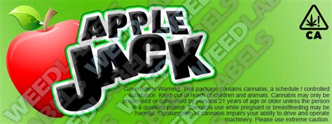 APPLE JACK California WeedLabels