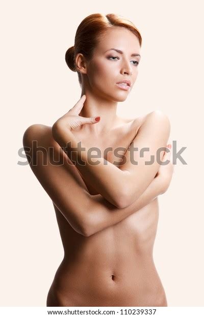 Portrait Lovely Naked Woman Covering Her Stock Photo Shutterstock