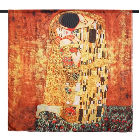 Gustav Klimt Oil Painting Silk Scarf For Women Luxury Brand Silk Shawl