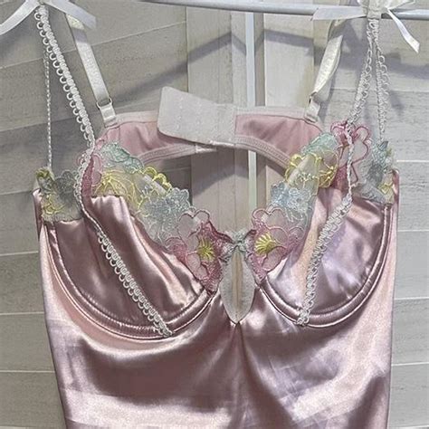 Pink Floral Lingerie Dress Looks Like A Princess Depop
