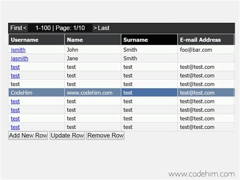 Dynamically Add Remove Rows In Html Table Using Jquery Codehim