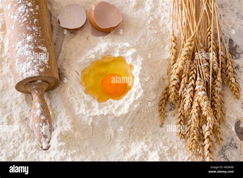 Basic Baking Ingredients Background Cooking Concept Stock Photo Alamy