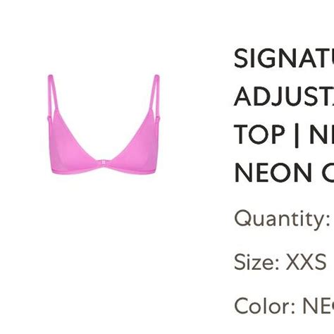 NWOT XXS Skims Pink Triangle Bikini Top Depop