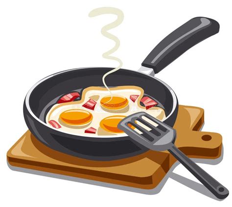 Oeufs Sur Le Plat Avec Le Lard Illustration Stock Illustration Du