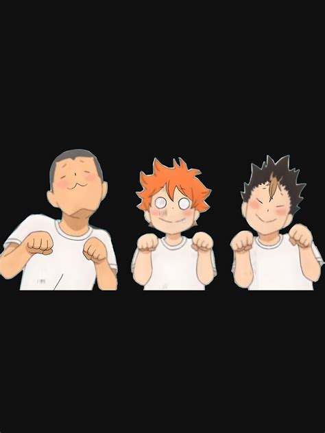 Haikyu Cute Hinata Nishinoya And Tanaka Sticker T Shirt For Sale