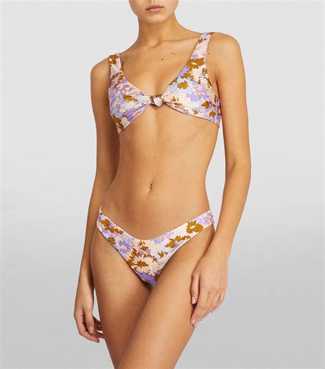 Zimmermann Purple Violet Scoop Knot Bikini Top Harrods Uk
