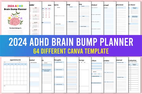 Adhd Brain Dump Planner Canva Graphic By Designmela Creative