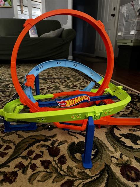 Hot Wheels Action Loop Cyclone Challenge Track Set With 1 64 Scale Toy Car Easy Storage Macy S