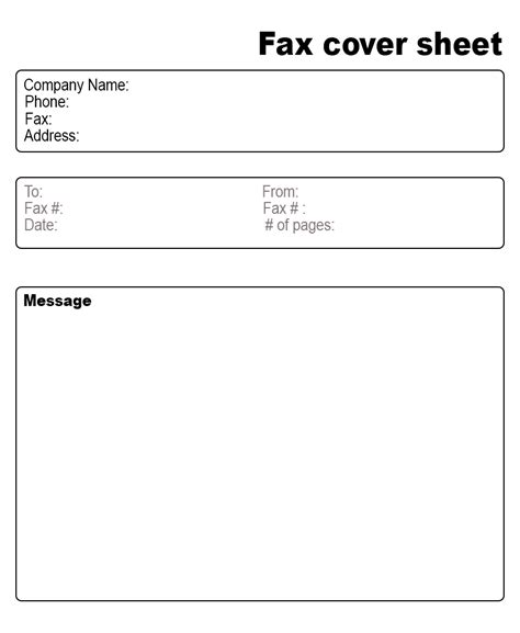 Printable Fax Sheets