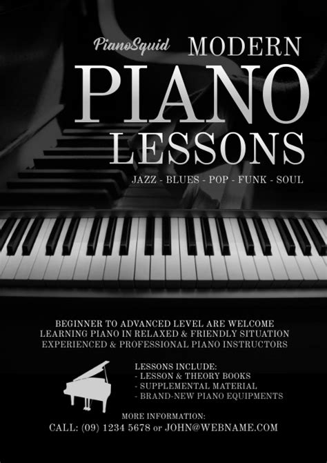 Piano Lesson Flyer Template Free