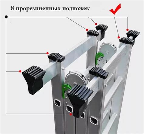 Лестница-трансформер 4-секционная, 8 ступеней от 2.3м до 7.8м - Прочие ...