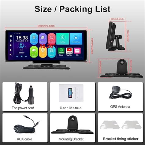 Podofo Portable Radio with Android System 2 + 32 g 10.26 Inch Touchscr ...