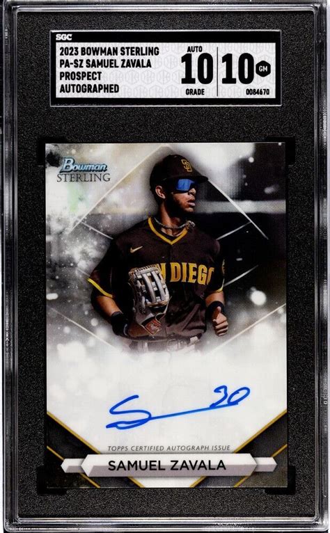 2023 Bowman Sterling Prospect Autographs Refractor PA SZ Samuel