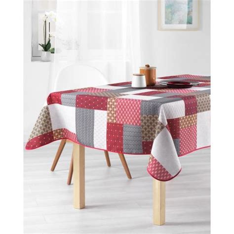 Manteles Antimanchas Rectangular De Mesa X Cm Rojo Patchwork