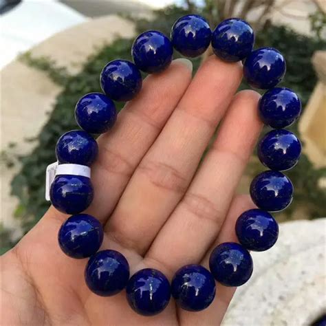 Genuine Natural Royal Blue Lapis Lazuli Beads Bracelet Aaaa Mm