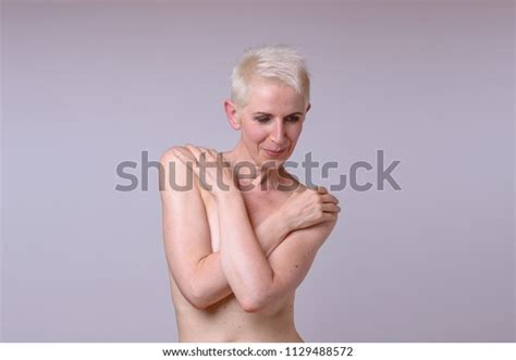 Beautiful Naked Mature Woman Smiling Side Stock Photo Shutterstock
