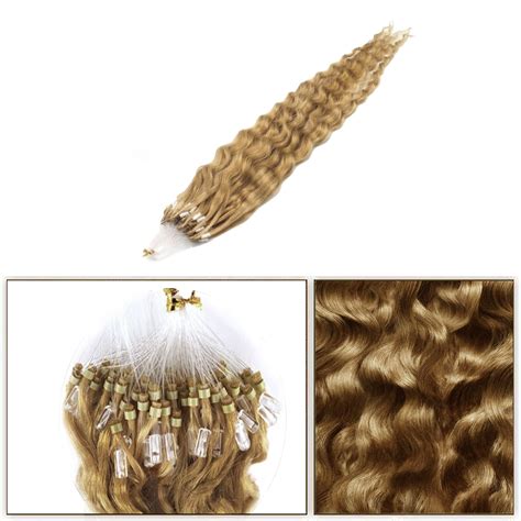 Micro Loop Curly Hair Extensions Ash Blonde 24 Buy Micro Loop Curly