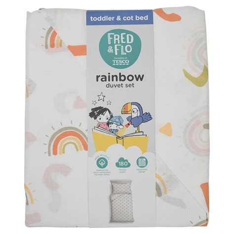 Fred And Flo Rainbow Toddler Bedding Set Tesco Groceries
