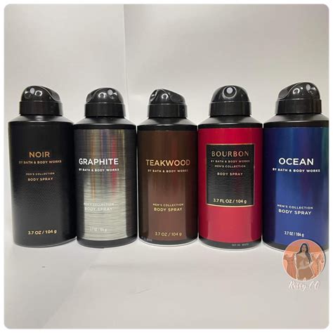 BBW Men S Collection Body Spray Noir Graphite Teakwood Bourbon Ocean Fresh Water Gingham