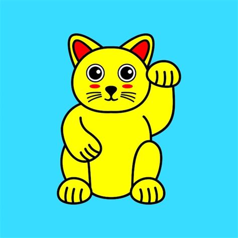 Premium Vector | Yellow cat cartoon character illustration vector