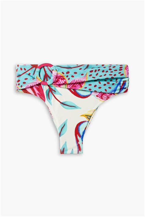 PATBO Flora Ring Embellished Printed High Rise Bikini Briefs THE OUTNET