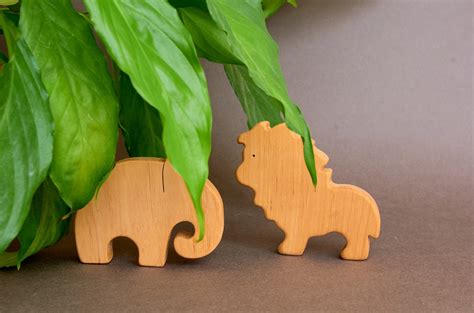 Wooden Set of Zoo Animals Wooden Toys Organic Toys for Baby | Etsy