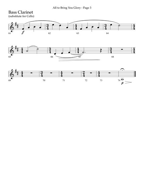 All To Bring You Glory (Choral Anthem SATB) Bass ClarinetSheet Music