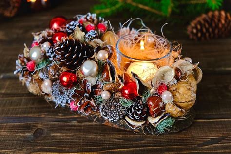 Новогодняя композиция на стол подсвечник в интернет-магазине на Ярмарке ...