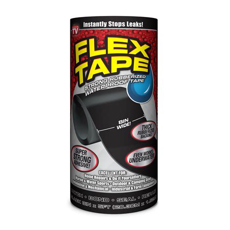 Flex Tape® Black 8 IN x 5 FT Rubberized Waterproof Tape - Walmart.com ...