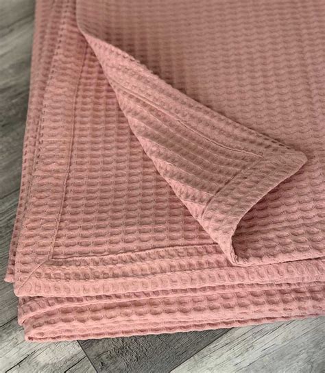 Waffle Weave Cotton Blanket Queen King Size Blanket Waffle Etsy