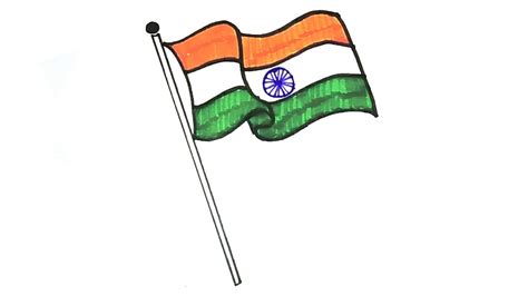 Indian Flag Drawing Free Download On Clipartmag