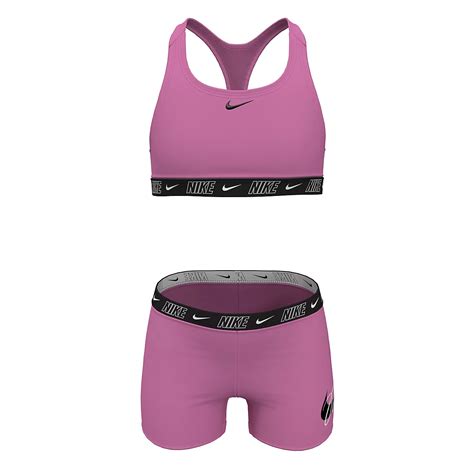 Nike Girls Logo Tape Racerback Bikini And Short Set Academy