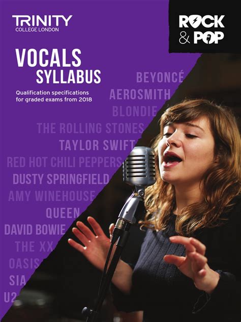 Trinity Rock And Pop Vocals Syllabus Pdf Test Assessment Learning