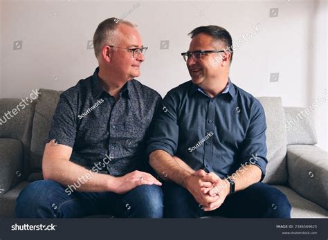 Portrait Smiling Same Sex Older Male Stock Photo Shutterstock