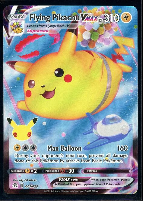 Mavin Pokemon Celebrations Flying Pikachu Vmax Full Art Holo