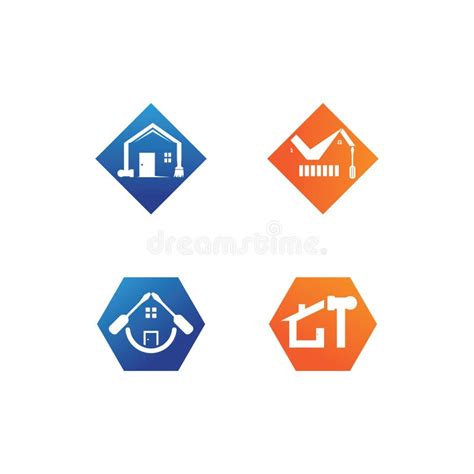 Vector Logo Design Illustration Construction Home Improvement And