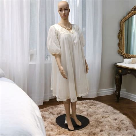 Intimates Sleepwear Vintage Pc Lingerie Set Babydoll Nightgown And Robe Poshmark