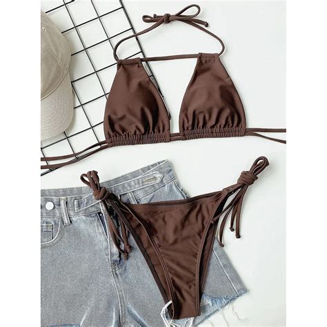 Billionm Women Bikini Sexy Bikini Set Halter Swimsuit Female High Cut