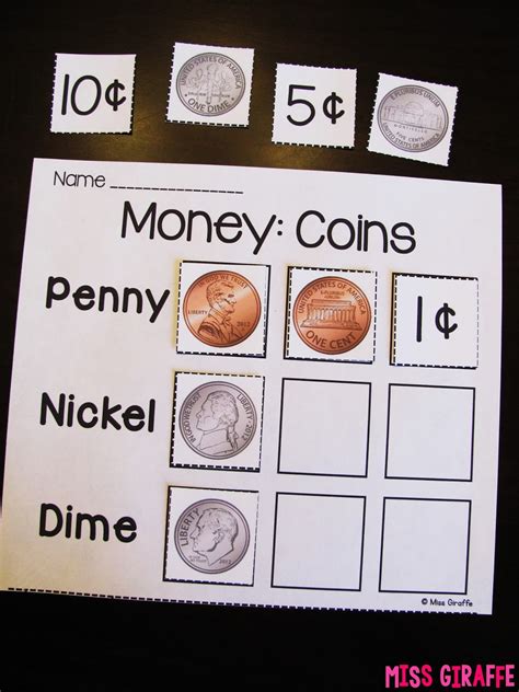 Teaching Money To First Graders Worksheets