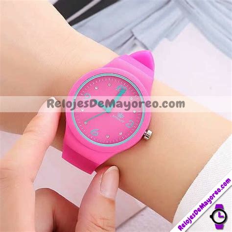 Reloj Aqua Rosa Extensible Caucho Lisa R3340 Relojes De Mayoreo