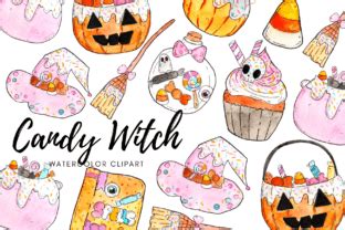 Watercolor Halloween Witch Clipart Graphic By Writelovely Creative